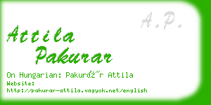 attila pakurar business card